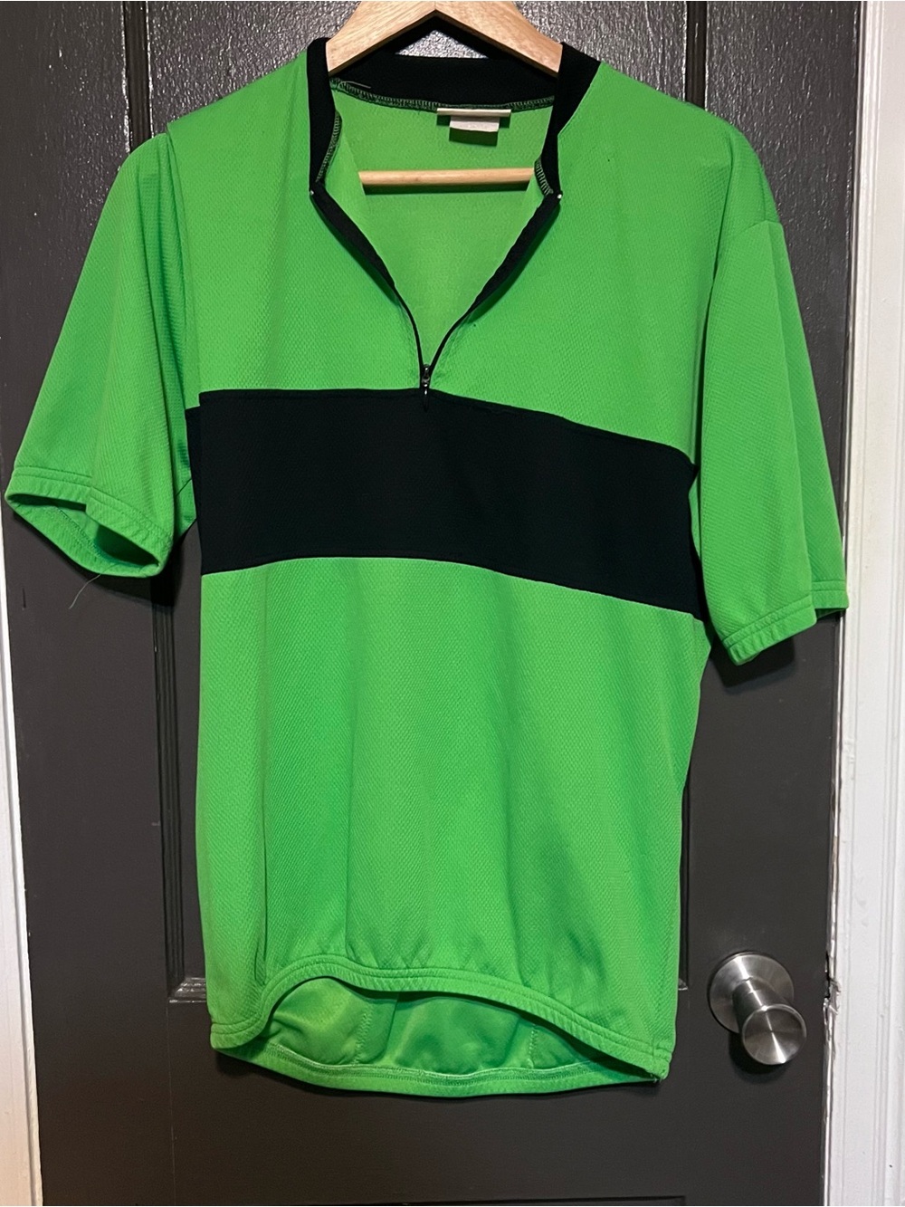 Green and Black Short-Sleeve Cycling Jersey